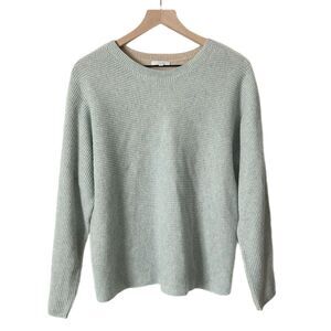 Johnny Was Calme Color Block Waffle Texture Sweater Blue Tan Size Medium